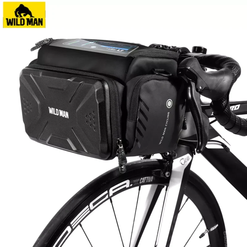 WILD MAN Bicycle Bag Big Capacity Waterproof Front Tube Cycling Bag MTB Handlebar Bag Front Trunk Pannier Pack Bike Accessories 1