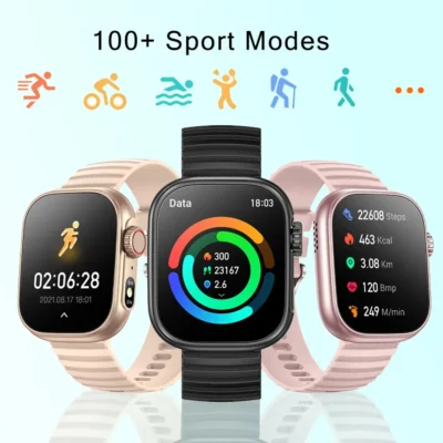 SENBONO Smart Watch Men Women LED Flashlight 100+ Sport Modes Fitness Tracker Body Temperature 2.01” Screen Smartwatch Men Wome 3