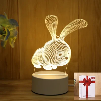 Romantic Love 3D Acrylic Led Lamp for Home Children's Night Light Table Lamp Birthday Party Decor Valentine's Day Bedside Lamp 6