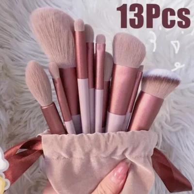 13 PCS Makeup Brushes Set Eye Shadow Foundation Women Cosmetic Brush Eyeshadow Blush Beauty Soft Make Up Tools Bag 1