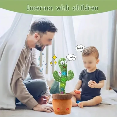 1pc-Dancing Talking Cactus Toys For Baby Boys And Girls, Singing Mimicking Recording Repeating What You Say Sunny Cactus Up Plus 4
