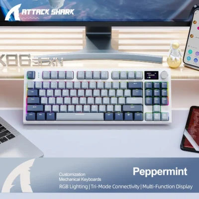 K86 Wireless Hot-Swappable Mechanical Keyboard Bluetooth/2.4g With Display Screen and Volume Rotary Button for Games and Work 2