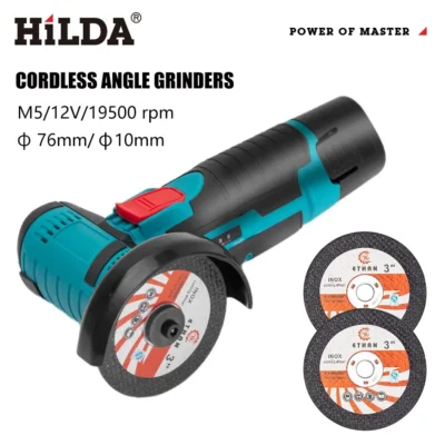 HILDA 12v Mini Angle Grinder Rechargeable Grinding Tool Polishing Grinding Machine For Cutting Diamond Cordless Power Tools 2
