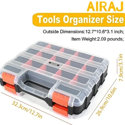 AIRAJ Small Parts Organizer, 34-Compartments Double Side Parts Organizer with Removable Dividers for Hardware 2