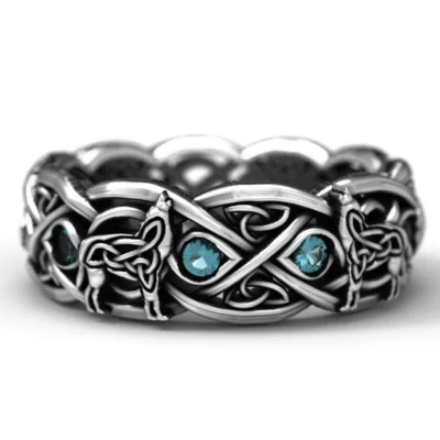 Huitan Viking Nordic Mythology Giant Wolf Men Ring Defense Totem Wolf Fashion Hip Hop Rock Unisex Finger Ring Punk Gift 5