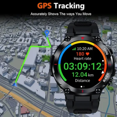 MELANDA Outdoor Military GPS Smart Watch Men 360*360 HD Screen Heart Rate IP68 Waterproof Sports Smartwatch For Android IOS K37 3