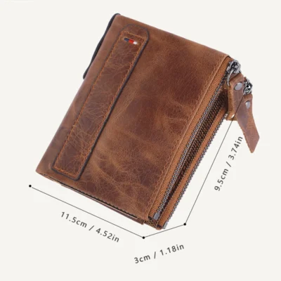 Men Wallets 100% Genuine Cow Leather Short Card Holder Leather Men Purse High Quality Luxury Brand Male Wallet 2