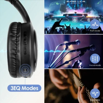 Siindoo JH919 Wireless Bluetooth Headphones Foldable Stereo Earphones Super Bass Noise Reduction Mic For Laptop PC TV 4