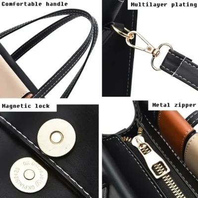 Patchwork Handbags For Women Adjustable Strap Top Handle Bag Large Capacity Totes Shoulder Bags Fashion Crossbody Bags Work Gift 5