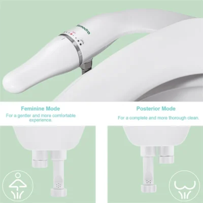 SAMODRA Toilet Bidet Ultra-Slim Bidet Toilet Seat Attachment With Brass Inlet Adjustable Water Pressure Bathroom Hygienic Shower 5