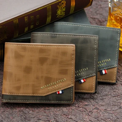 Short Men Wallets Slim Classic Coin Pocket Photo Holder Small Male Wallet Quality Card Holder Frosted Leather Men Purses 4