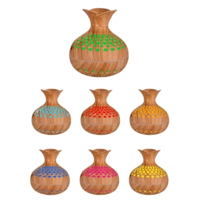 Wood Grain Mini Vase Air Humidifier USB Electric Ultrasonic Water Aroma Essential Oil Diffuser Home Room Fragrance Air Purifier 3