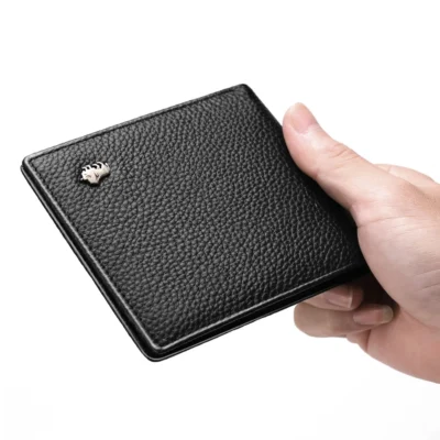 BISON DENIM Genuine Leather Men Wallets Brand Luxury RFID Bifold Wallet Zipper Coin Purse Business Card Holder Wallet N4470 5