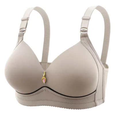 New Non-magnetic Thin Cup Glossy Fat Mm Bra Large Size No Underwire Comfortable Breathable Gathered Women's Underwear 1