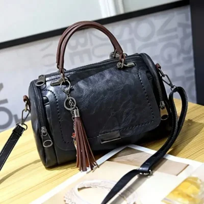 Yogodlns Tassel Decor Handbag, Women's Large Capacity Shoulder Bag, Fashion Zipper Crossbody Bag With Removable Strap 3