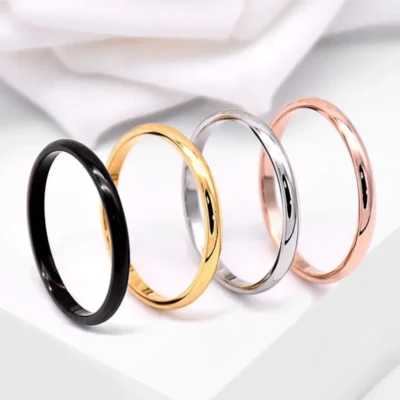 2mm Thin Stackable Ring Stainless Steel Plain Band Knuckle Midi Ring for Women Girl Size 3-12 1