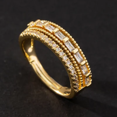 Stainless Steel Rings for Women Gold Color Cubic Zirconia Ring 2023 Trend Luxury Korean Fashion Aesthetic Jewelry anillos mujer 4