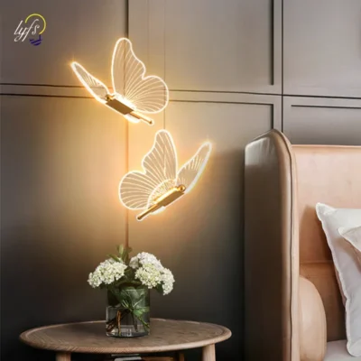 Lustre LED Pendant Light Fixture Butterfly Hanging Lamps For Ceiling Kitchen Bedside Living Room Decor Nordic Pendant Lamp 1