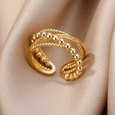 Stainless Steel Rings for Women Aesthetic Heart Gold Color Wedding Ring Waterproof Jewelry Finger Accessories Free Shipping Gift 5