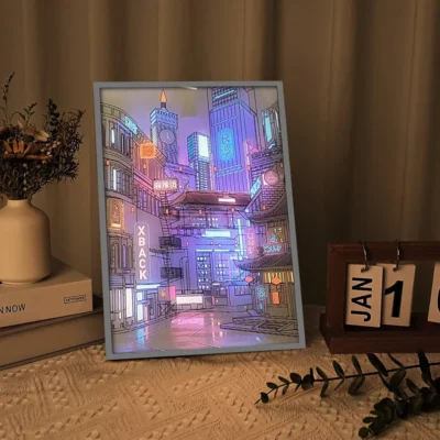 LED Light Up Painting Anime Wall Light Painting Decor Led Wall Art Picture Frame Dimming Romantic Night Lamp Gift Home Decor 3