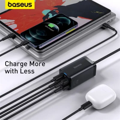 Baseus 65W GaN Charger Desktop Fast Charger 4 in 1 Laptop Phone Charger Adapter For iPhone 15 14 13 Pro Max Xiaomi Samsung 5