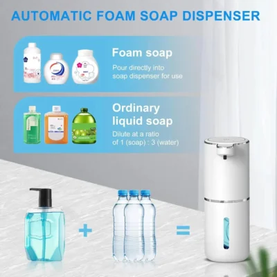 Automatic Soap Dispenser Touchless Foaming Soap Dispenser 380ml USB Rechargeable Electric 4 Level Adjustable Foam Soap Dispenser 5