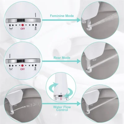 SAMODRA Toilet Bidet Ultra-Slim Bidet Toilet Seat Attachment With Brass Inlet Adjustable Water Pressure Bathroom Hygienic Shower 3