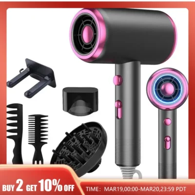 Hair Dryer with Diffuser Blow Dryer Comb Brush 1800W Ionic Hair Dryers with DiffuserConstant Temperature Hair Care Without Dama 1