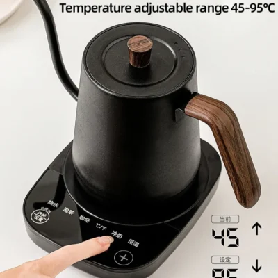 Gooseneck Electric Kettle 800ml Hand Brew Coffee Pot smart Teapot Temperature Control Pot 1000W Rapid Heating Kettle 110v/220v 5