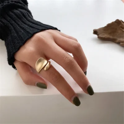Simple Open Rings For Women Gold Color 2021 Fashion Korean Street Girl Wedding Rings Adjustable Knuckle Finger Jewelry Jewelry 2