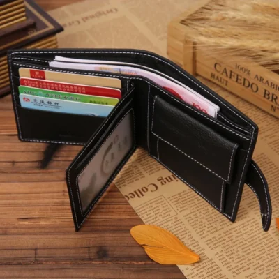 JINBAOLAI Leather Men Wallets Cow Leather Solid Sample Style Zipper Purse Man Card Horders Famous Brand High Quality Male Wallet 4