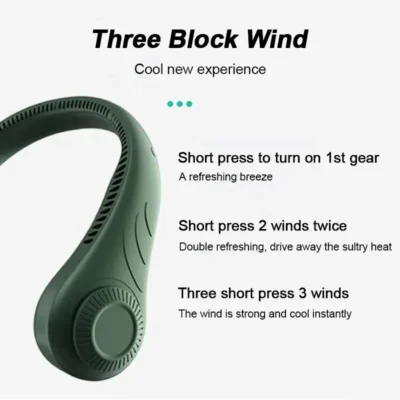 New Hanging Neck Fan Portable Cooling Fan USB Leafless 360 Degree Neckband Fan 78 Surround Air Outlets 4000Mah Rechargeable 2