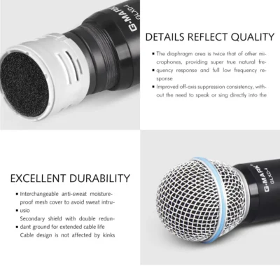 Microphone Wireless G-MARK GLXD4 Professional UHF System Handheld Mic For Stage Speech Wedding Show Band Home Party Church 3