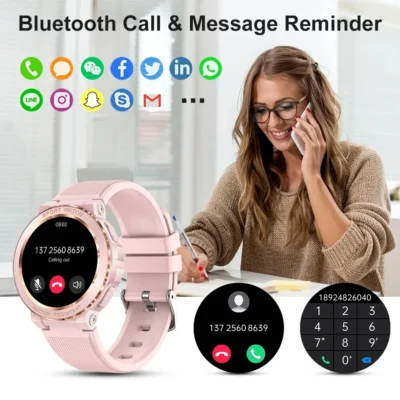MELANDA Sport Smart Watch Women Bluetooth Call Smartwatch IP68 Waterproof Fitness Tracker Health Monitoring for IOS Android MK60 5