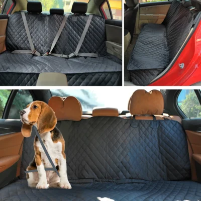 Dog Car Seat Cover Pet Travel Carrier Mattress Waterproof Dog Car Seat Protector With Middle Seat Armrest For Dogs 5