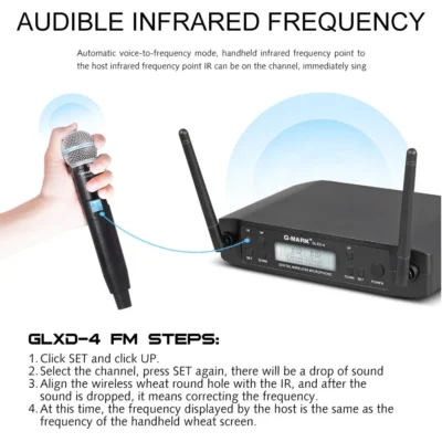 Microphone Wireless G-MARK GLXD4 Professional UHF System Handheld Mic For Stage Speech Wedding Show Band Home Party Church 2