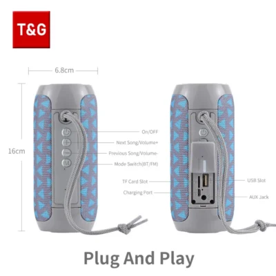 TG117 Bluetooth Speakers Portable True Wireless Sound Box Waterproof Loudspeaker Outdoor Stereo Surround Supports TF Radio 5