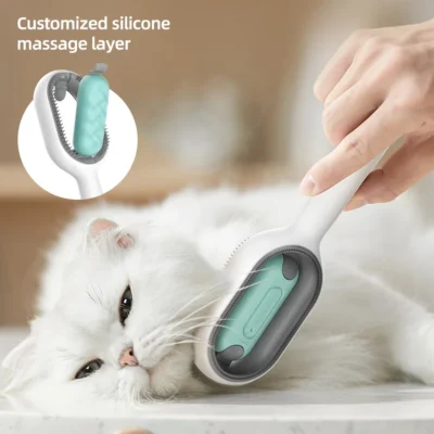 Double Sided Pet Cleaning Hair Removal Comb Long Hair Cat Dog Grooming Brush with 100pcs Cotton Tissue Kitten Brush Pet Supplies 2
