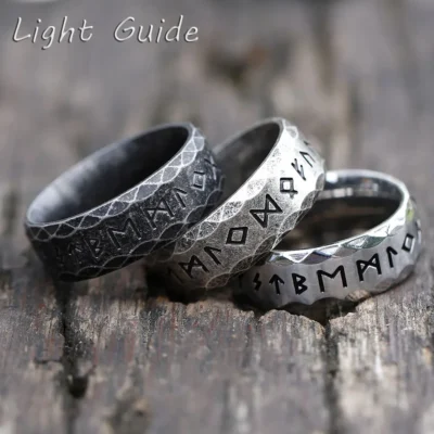 2022 NEW Men's 316L stainless-steel rings retro Odin Viking rune for teen RING Amulet fashion Jewelry Gift free shipping 1