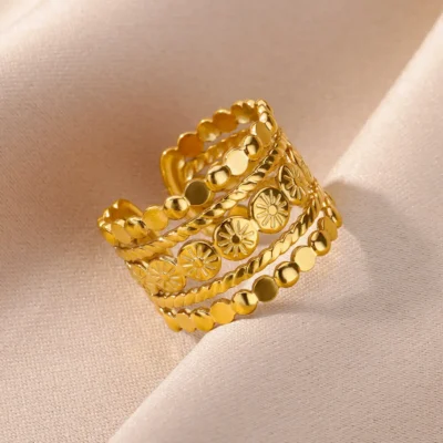 316L Stainless Steel Rings for Women Gold Color Rings Women's Ring Female Male Luxury Quality Jewelry Accessories Free Shipping 2