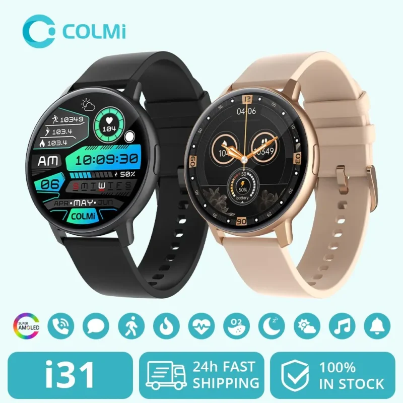 COLMI I31 Smartwatch 1.43 Inch AMOLED Screen 100 Sports Modes 7 Day Battery Life Always On Display Smart Watch Men Women 1