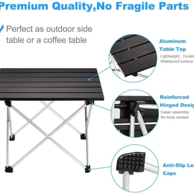Ultralight Portable Folding Camping Table Foldable Outdoor Dinner Desk High Strength Aluminum Alloy For Garden Party Picnic BBQ 3