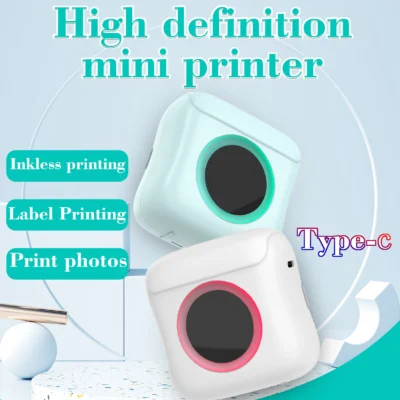 Portable Thermal Printer Mini Sticker Printer BT Wireless Inkless Label Printer Compatible with Android iOS 200dpi DIY Printing 2