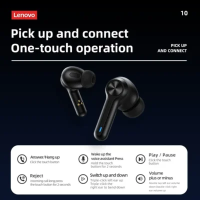 Lenovo LP3 Pro Earphones TWS Bluetooth 5.0 Wireless HIFI Music Headset Display 1200mAh Battery Headphones Gaming Earbuds 6