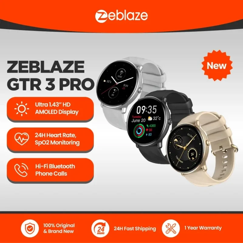Zeblaze GTR 3 Pro Voice Calling Smart Watch AMOLED Display 316L Stainless Steel Fitness Smartwatch For Women 1