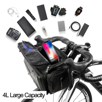 WILD MAN Bicycle Bag Big Capacity Waterproof Front Tube Cycling Bag MTB Handlebar Bag Front Trunk Pannier Pack Bike Accessories 2