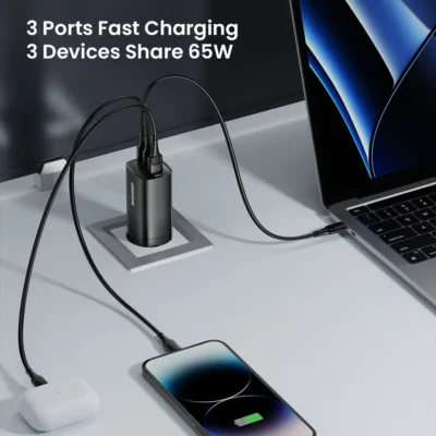 ASOMETECH GaN USB Type C Charger 65W 45W PPS PD QC4.0 Quick Charger For Macbook Laptop IPAD Tablet iPhone 14 Samsung S23 Ultra 5