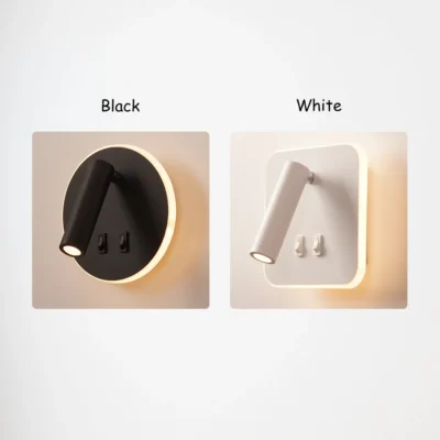 3W 10W wall light backlight 350 degree rotation adjustable wall lamp hotel bedroom bedside study reading sconce lamp With switch 3