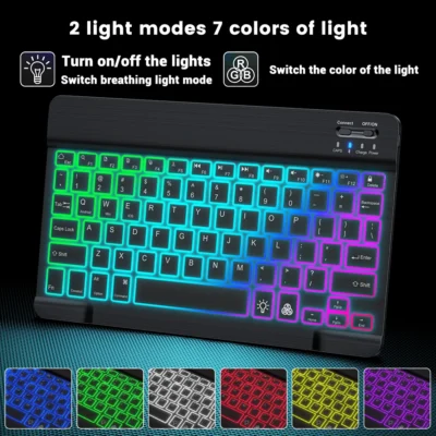 EMTRA Backlit Backlight Bluetooth Keyboard Mouse For IOS Android Windows For iPad Portuguese keyboard Spanish keyboard and Mouse 5