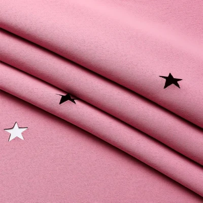 Double Layers Romantic Sheer Kids Children Girls Curtains With Hollow Out Stars For Living Room Bedroom Windows Drapes 5